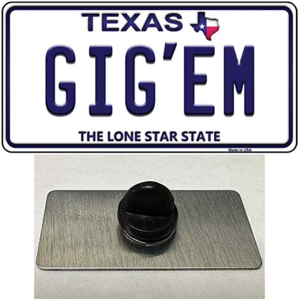 Texas A&M Aggies Hat Pin Tag Gig'Em Metal Backpack Retro NCAA New 1.5"x.75"